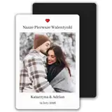 Nasze Pierwsze Walentynki personalizowany prezent na Walentynki magnes ze zdjęciem imionami 15x10 cm wykończenie matowe