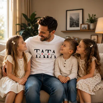 Personalizowana koszulka dla Taty na Dzień Taty z imionami dzieci