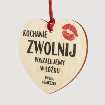 Zawieszka do auta drewniana z personalizacją imieniem - Nie jedź jak wariat