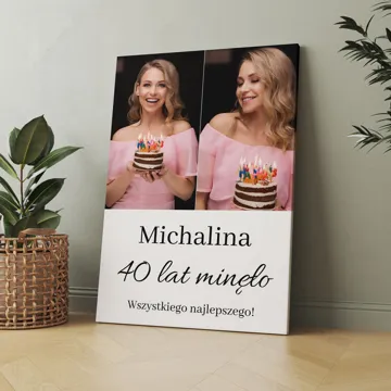 Prezent na czterdziestkę 40 lat minęło obraz na płótnie 30x40 cm