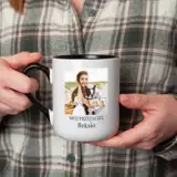 Personalizowany kubek ze zdjęciem Twojego Pupila czarne ucho czarny środek