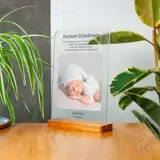 Podziękowania dla dziadków chrzestnych na chrzest od dziecka ramka ze zdjęciem na szkle akrylowym A4