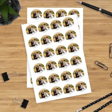Naklejki na podziękowania ślubne ze zdjęciem 48 szt.