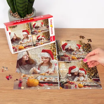 Puzzle ze zdjęć na prezent świąteczny kolaż 252 el. z pudełkiem