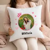 Poduszka personalizowana dla dziewczynki ze zdjęciem prezent na Dzień Dziecka