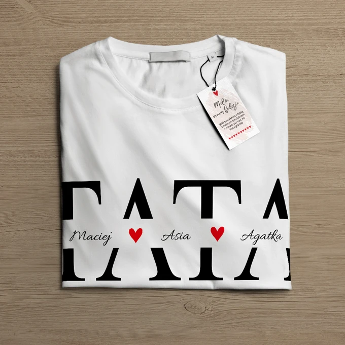 Personalizowana koszulka dla Taty na Dzień Taty z imionami dzieci