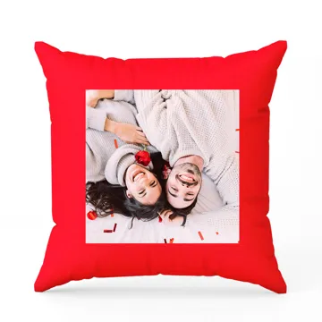 Poduszka z Twoim zdjeciem czerwona