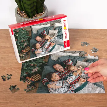 Puzzle świąteczne ze zdjęciem na prezent 96 el. z pudełkiem