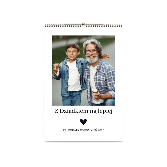 Kalendarz ścienny dla dziadka ze zdjęciami na prezent A4 na spirali