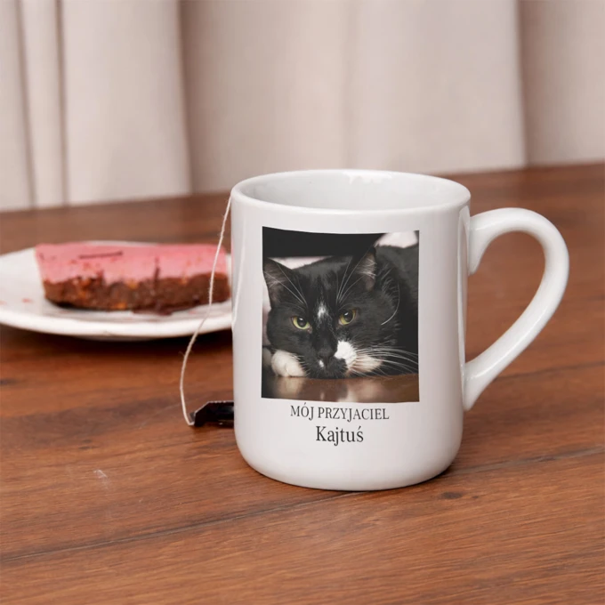 Kubek ze zdjęciem Twojego kota personalizowany prezent dla miłośników kotów