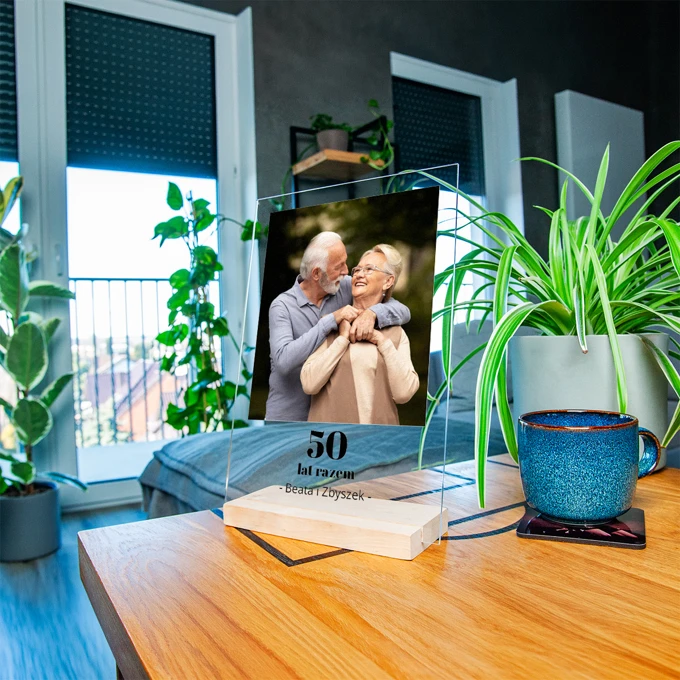 Statuetka ze zdjęciem na rocznicę ślubu 21x30 cm
