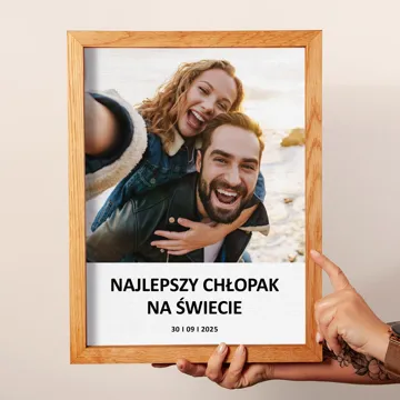 Kolaż zdjęć Najlepszy Chłopak na świecie obraz na płótnie w drewnianej ramie 30x40 cm