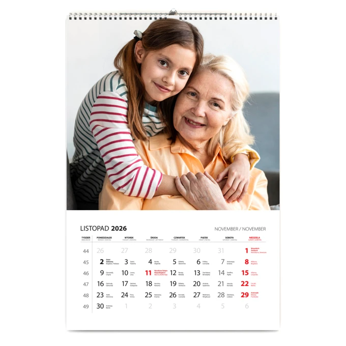 Fotokalendarz na prezent dla Dziadków 13-stronicowy duży format A3+ Twoje zdjęcia