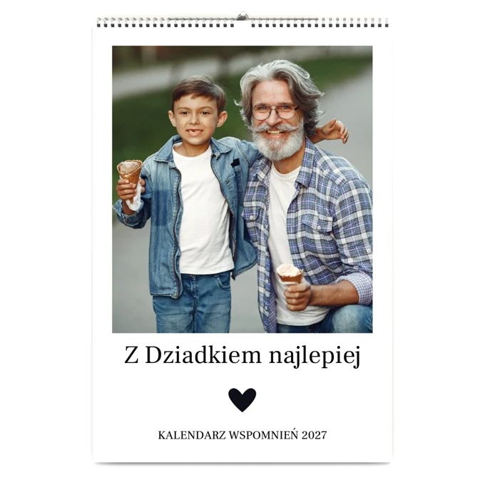 Kalendarz ścienny dla dziadka ze zdjęciami na prezent A3 na spirali