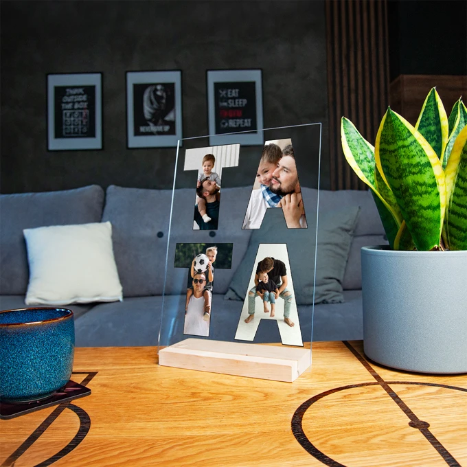 Zdjęcie na szkle ramka ze zdjęciem na szkle akrylowym dla taty A4