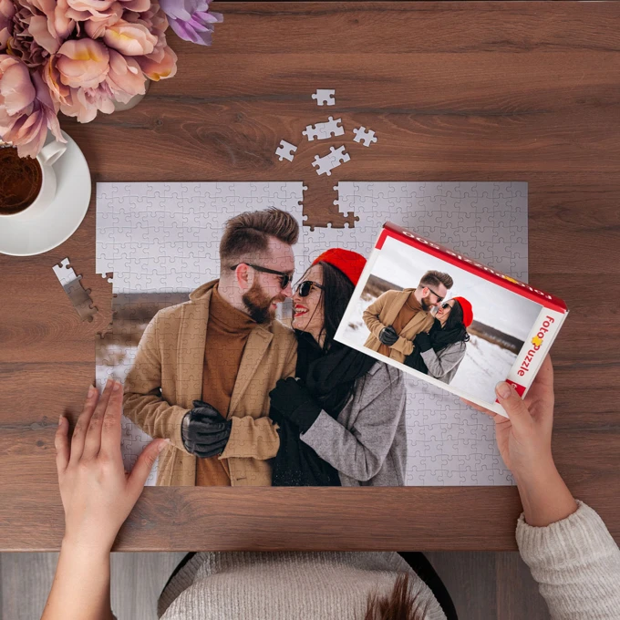 Puzzle ze zdjęciem prezent dla pary zakochanych na walentynki 500 el. z pudełkiem
