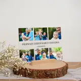 Pierwszy Dzień Babci i Dziadka kolaż zdjęć na szkle z dedykacją prezent dla Dziadków  21x15 cm