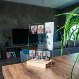 Statuetka ze zdjęć na szkle na prezent dla Taty z imionami dzieci