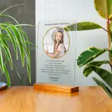 Akrylowe podziękowanie dla rodziców chrzestnych ramka na komunię A4