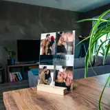 Prezent na Walentynki ramka ze zdjęciami i imionami pary wydruk na szkle 15x21 cm