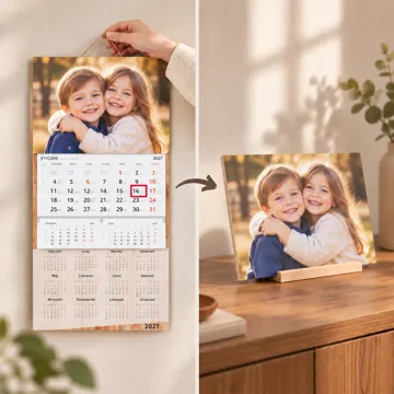 fotoKalendarz drewniany dla babci i dziadka prezent od wnuków