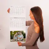 Fotokalendarz trójdzielny z Twoim zdjęciem XL długi planer ścienny z zawieszką 71 cm