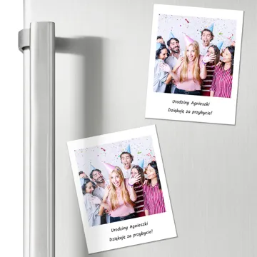 Podziękowania dla gości na urodziny magnesy polaroid ze zdjęciem prezent na urodziny 16 sztuk