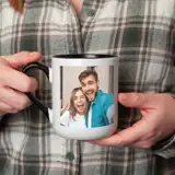 Kubek ze zdjęciem czarne ucho czarny środek personalizowany