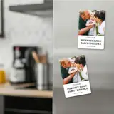Magnes ze zdjęciem wnuków prezent na pierwszy Dzień Babci i Dziadka 7x10 cm wykończenie matowe