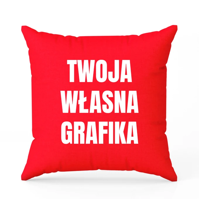 Czerwona poduszka z Twoim zdjęciem nadrukiem