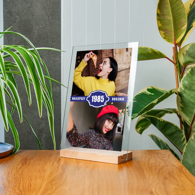 Zdjęcie na szkle akrylowym z dedykacją najlepszy rocznik 21x30 cm