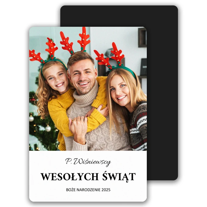 Magnes ze zdjęcia na prezent świąteczny pod choinkę 7x10 cm wykończenie matowe