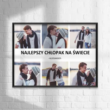 Kolaż zdjęć na prezent dla chłopaka plakat 50x70 cm personalizacja