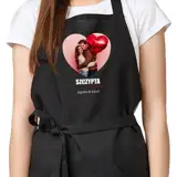 Fartuch z własnym nadrukiem zdjęciem na Walentynki prezent dla pary