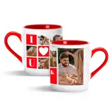 Personalizowany kubek z Twoich zdjeć na prezent dla chłopaka czerwone wnętrze