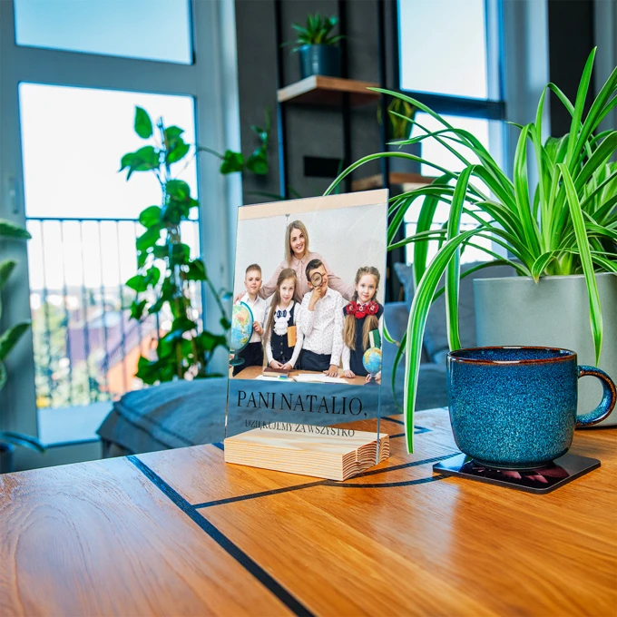 Prezent dla wychowawcy podziękowanie dla nauczyciela zdjęcie na szkle 15x21 cm