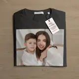 Personalizowana koszulka dla mamy ze zdjęciem własny napis czarna damska rozm. S