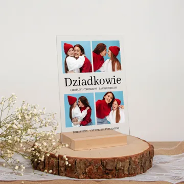 Prezent na dzień babci i dziadka personalizowany ramka ze zdjęć Kochani Dziadkowie z własną dedykacją 15x21 cm