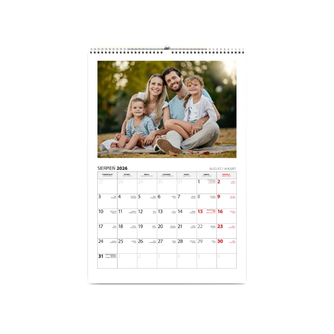 Kalendarz ścienny z Twoich zdjęć A4 terminarz na spirali