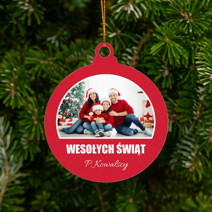 Bombka ze zdjęciem na choinkę Moje Pierwsze Święta imię dziecka