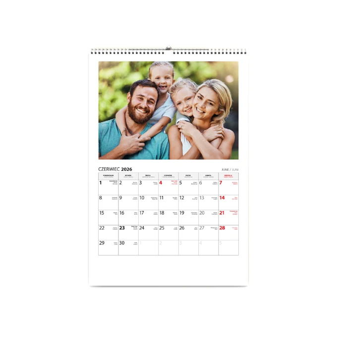 Kalendarz ścienny z Twoich zdjęć A4 terminarz na spirali