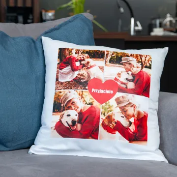 Poduszka ze zdjęciem kolaż serce
