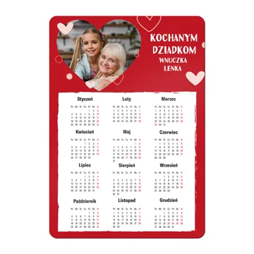 Kalendarz dla Babci i Dziadka ze zdjęć magnetyczny A4 magnes na lodówkę