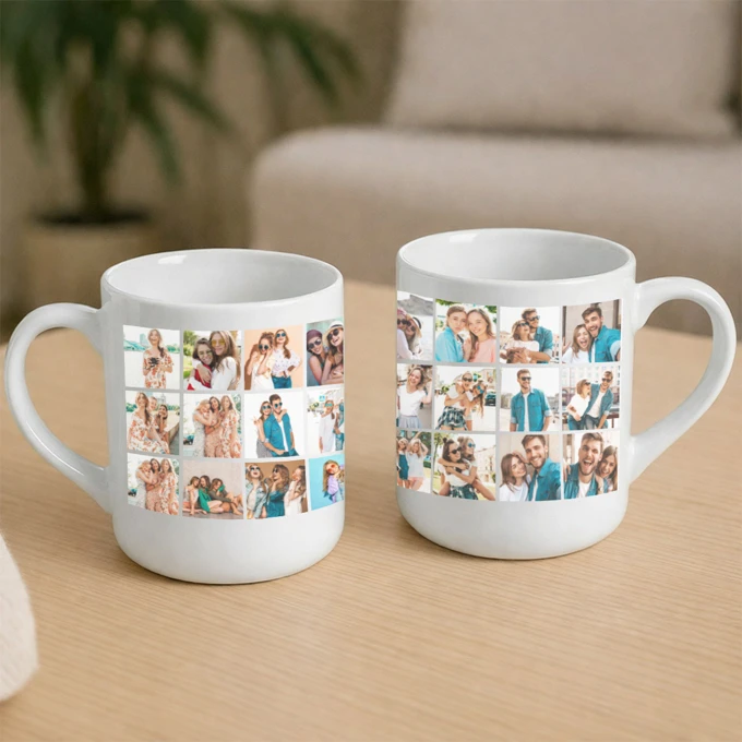Kubek personalizowany ze zdjęciem i napisem kolaż 24 zdjęć