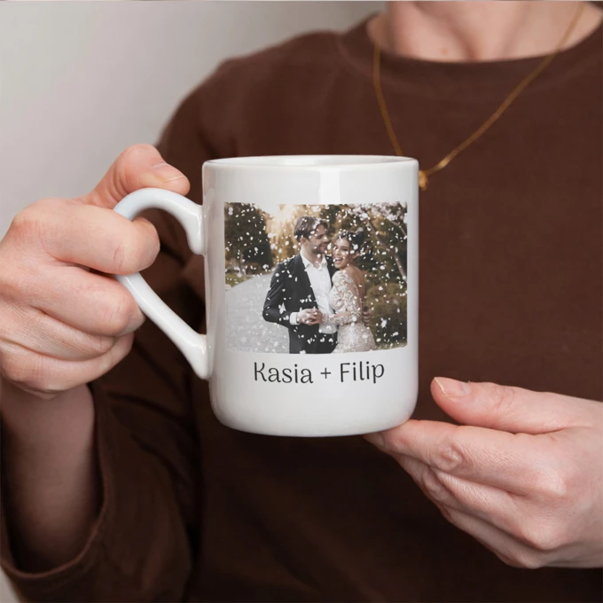 Kubek ze zdjęciem dla par na podziękowanie prezent na ślub