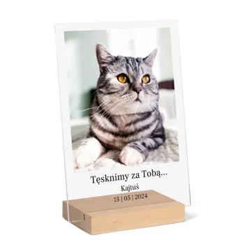 Statuetka ze zdjęciem pamiątka po kocie 15x21 cm