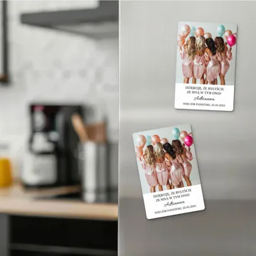 Magnes na wieczór panieński prezent podziękowanie ze zdjęciem na pamiątkę 7x10 cm wykończenie matowe