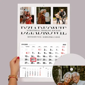 Fotokalendarz na prezent dla Dziadków duży format z wyrywanym kalendarium