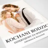 Podziękowania ślubne dla Rodziców plakat ze zdjęcia personalizacja tekstem 30x40 cm