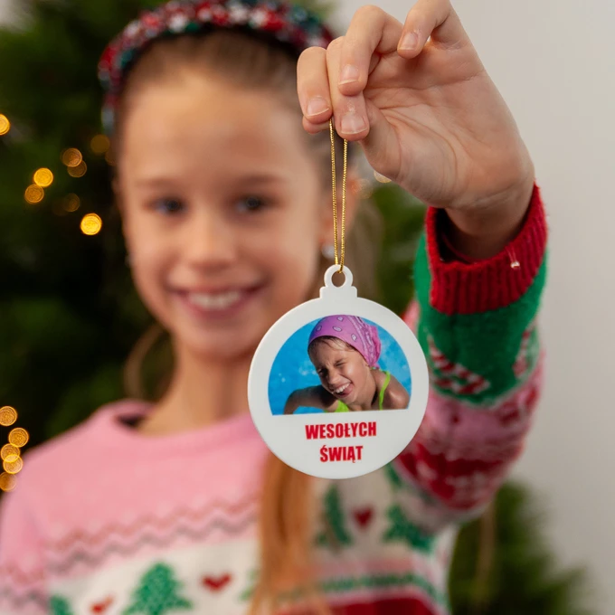 Akrylowa bombka ze zdjęciem full foto